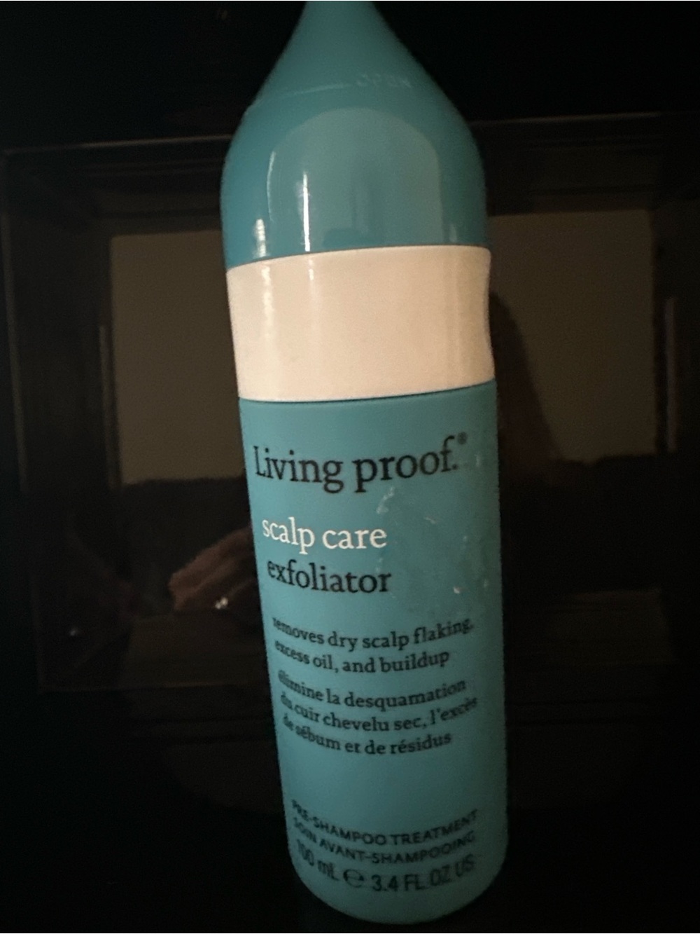 Living Proof Scalp Care Exfoliator - Aqua Teal Bottle